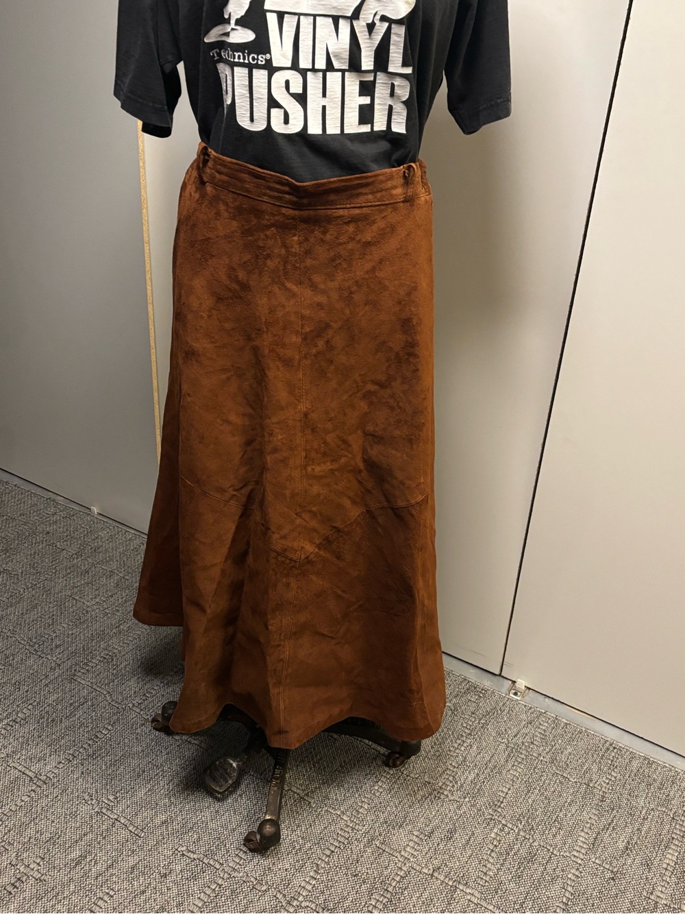 Vintage Brown Maxi Suede Skirt